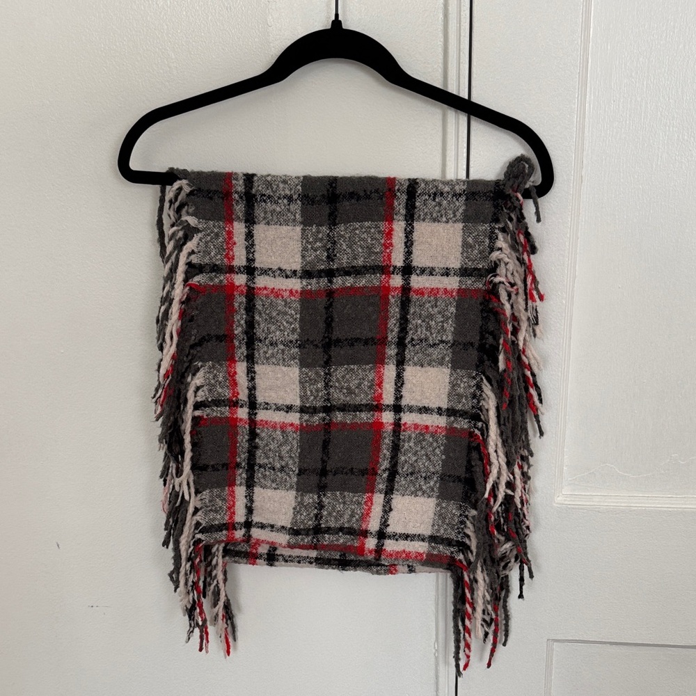 Plaid Fringe Infinity Scarf - Never Worn